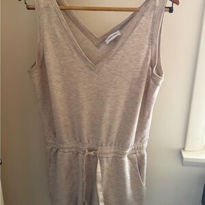 Sleeveless Shorts Jumpsuit Light Tan